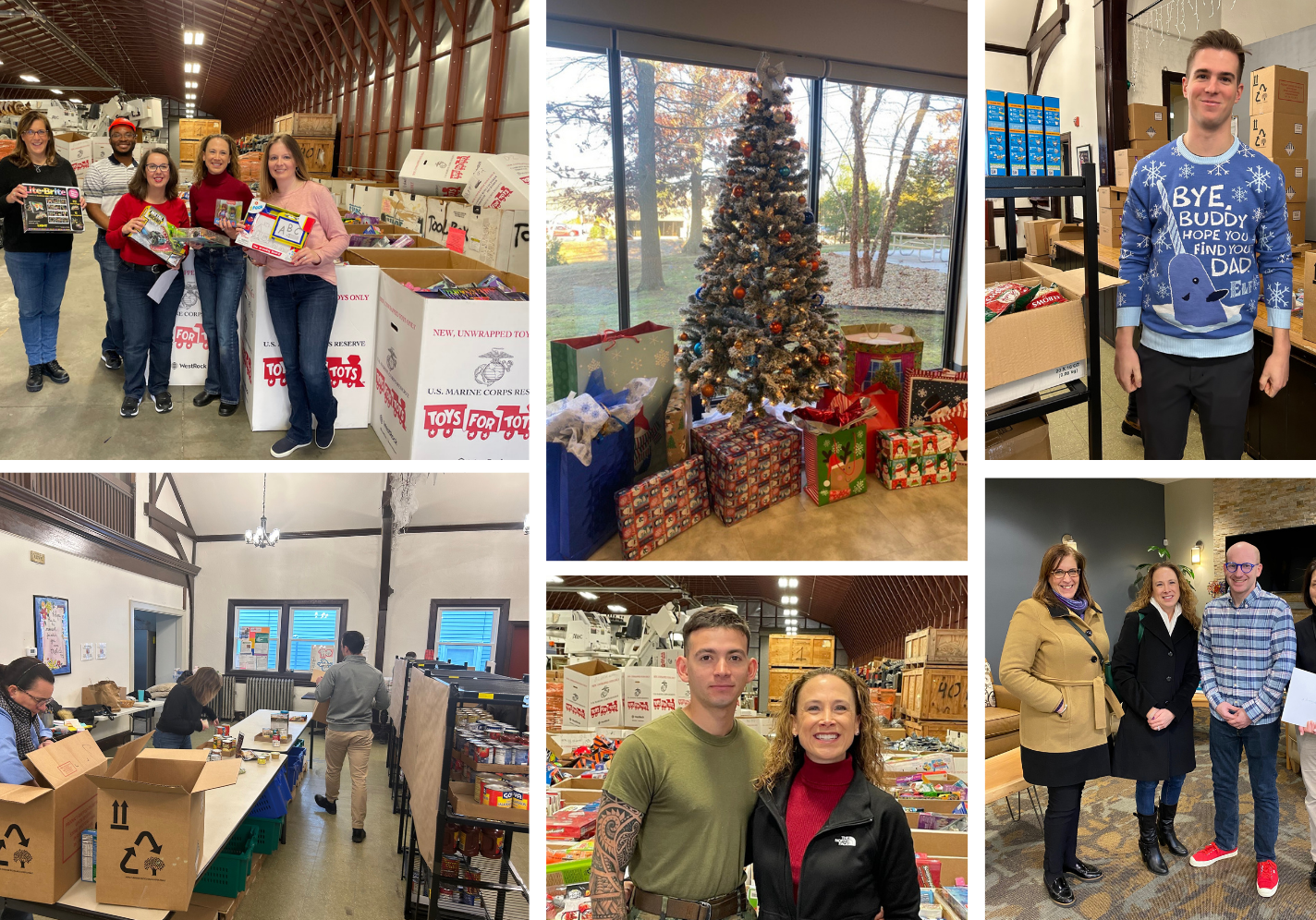 Photos from the different local organizations #TeamHPNE supported this holiday season.